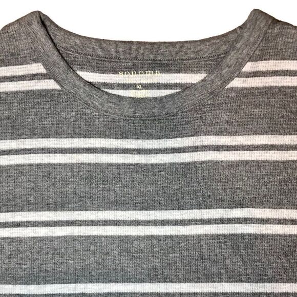Sonoma Striped Thermal Shirt in Grey/White Men’s XL - Picture 2 of 7